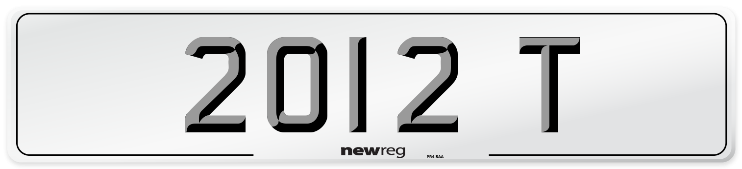 2012 T Number Plate from New Reg